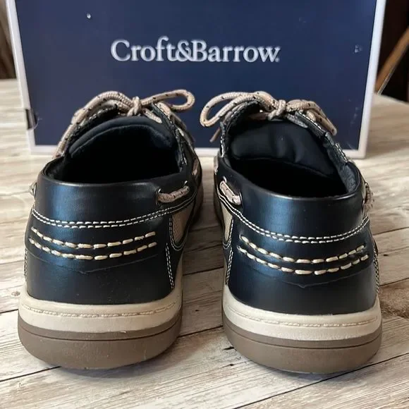 Croft & Barrow Connor Navy Boat Shoes Core Technology EUC Leather - Picture 4 of 14